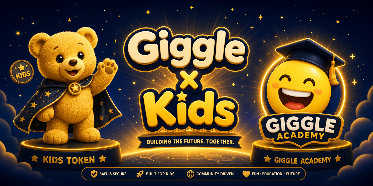 Giggle x Kids partnership banner โ KidsFund bear mascot and Giggle Academy logo together